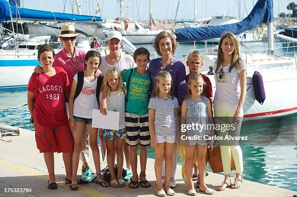 Spanish Royals Felipe Juan Froilan Marichalar, Princess Elena of Spain, Victoria Federica Marichalar, Juan Valentin Urdangarin, Irene Urdangarin,...