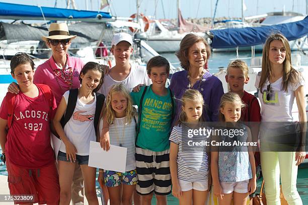 Spanish Royals Felipe Juan Froilan Marichalar, Princess Elena of Spain, Victoria Federica Marichalar, Juan Valentin Urdangarin, Irene Urdangarin,...