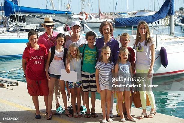 Spanish Royals Felipe Juan Froilan Marichalar, Princess Elena of Spain, Victoria Federica Marichalar, Juan Valentin Urdangarin, Irene Urdangarin,...