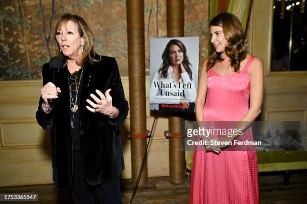 Jane Rosenthal and Melissa DeRosa celebrate the launch of her new book “What’s Left Unsaid” at Hotel Chelsea on October 23, 2023 in New York City.