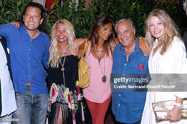 Bruno Le Roi, Actress Fiona Gelin, Nathalie Bennahim, Daniel Hechter and Ines Beltramini attend 'Student and Mr. Henri' play at 29th Ramatuelle...