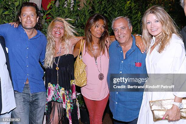 Bruno Le Roi, Actress Fiona Gelin, Nathalie Bennahim, Daniel Hechter and Ines Beltramini attend 'Student and Mr. Henri' play at 29th Ramatuelle...