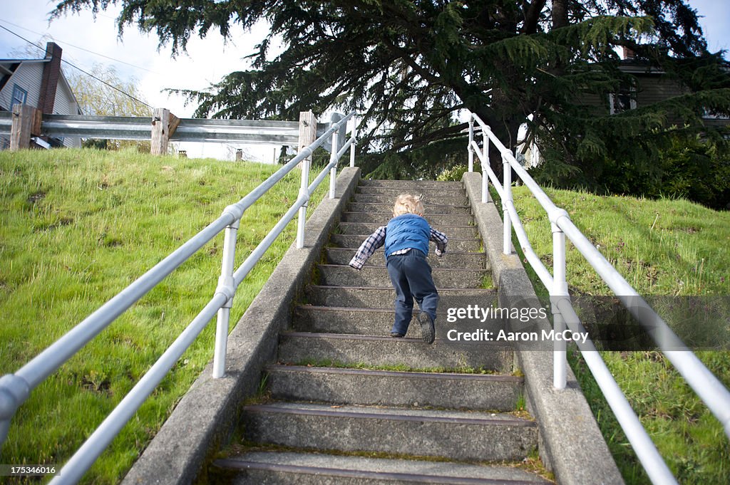 Up the stairs