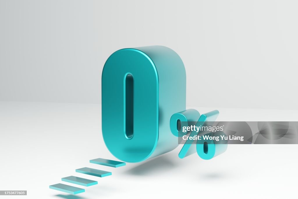 0% interest metallic text