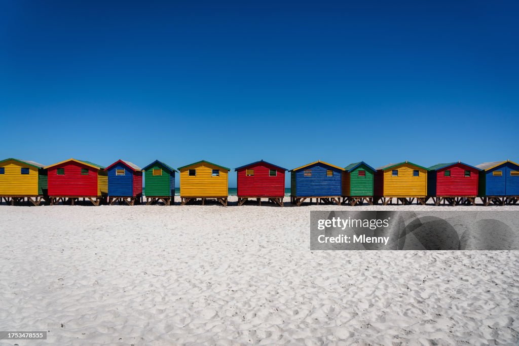 Cape Town Muizenberg Beach Colourful Beach Huts South Africa
