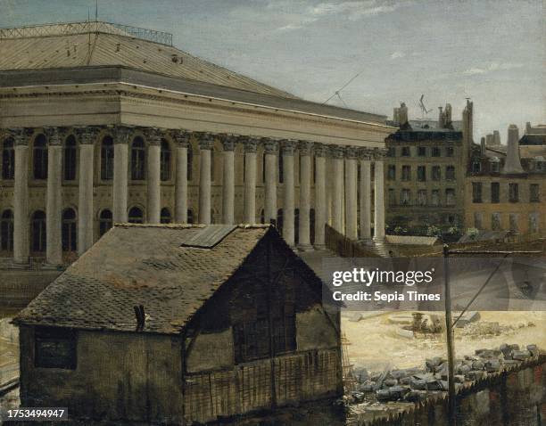 The Stock Exchange under construction., Bouhot, Étienne, Array, Painting, Table, Dimensions - Work: Height: 47.5 cm, Width: 55.1 cm, Thickness: 7.5...