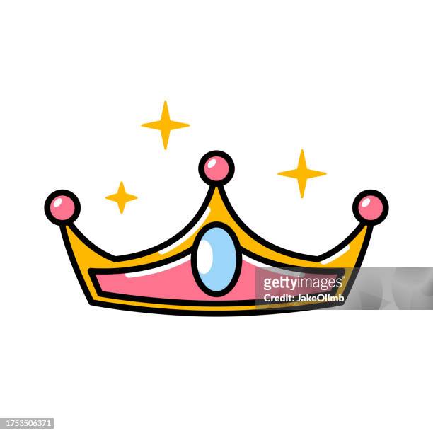 tiara line art - princess icon stock illustrations