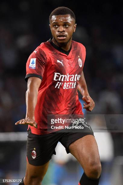 Pierre Kalulu of AC Milan during the Serie A TIM match between SSC Napoli and AC Milan at Stadio Diego Armando Maradona Naples Italy on 29 October...