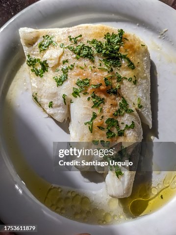 Plate with baked cod Plate with baked cod