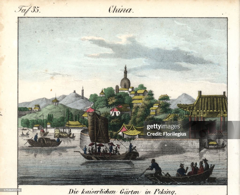 Peking Summer Palace from Goedsche's 'Complete Gallery of Peoples,' Germany, 1835