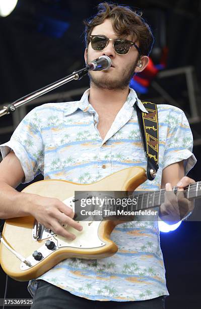 Jordi Davieson of San Cisco performs as part of Lollapalooza 2013 at Grant Park on August 2, 2013 in Chicago, Illinois.
