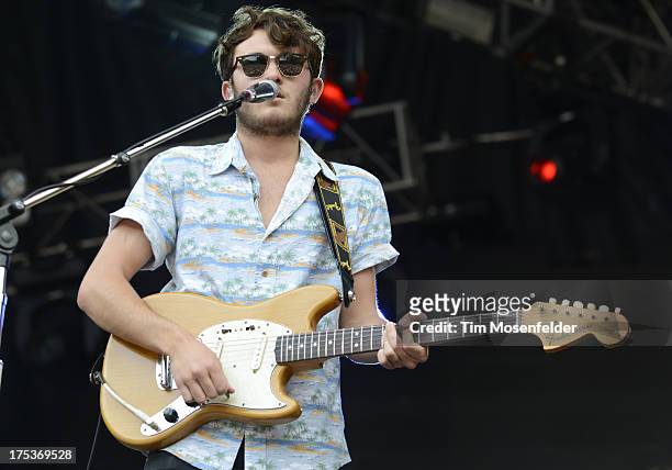 Jordi Davieson of San Cisco performs as part of Lollapalooza 2013 at Grant Park on August 2, 2013 in Chicago, Illinois.