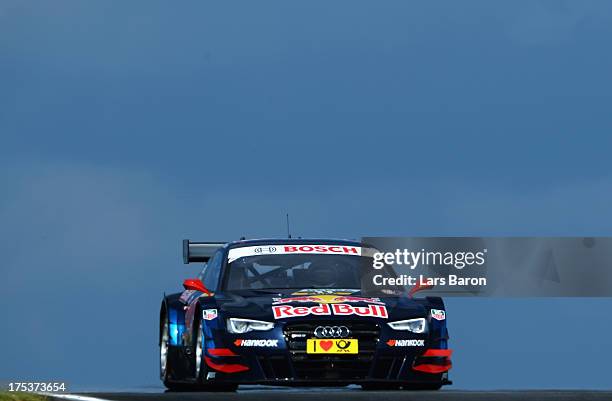 Mattias Ekstroem of Sweden and Audi Sport Team Abt Sportsline drives during the qualifying for the sixth round of the DTM 2013 German Touring Car...