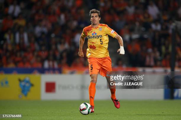 Dejan Jakovic of Shimizu S-Pulse in action during the J.League J1 first stage match between Shimizu S-Pulse and Kawasaki Frontale at IAI Stadium...