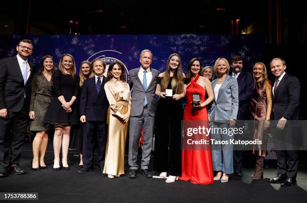 Lauren Bush Lauren, David Lauren, Maria Bush, Neil Bush, Rebecca Taylor, Christyn Taylor and Jennifer Sirangelo appear onstage during the George H.W....