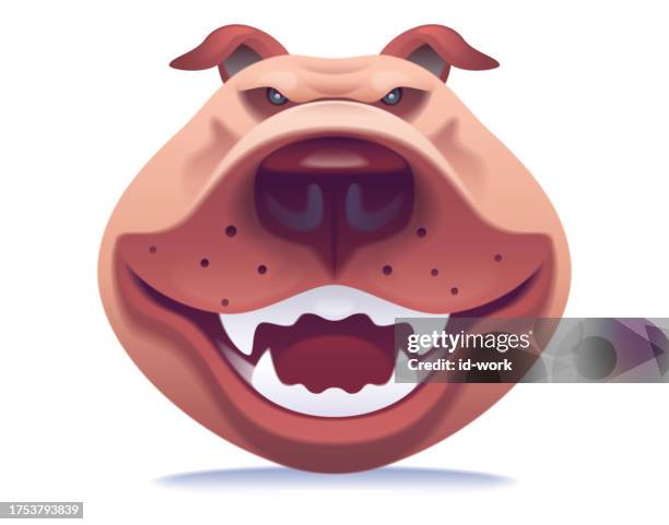 angry dog icon - strong pitbull stock illustrations