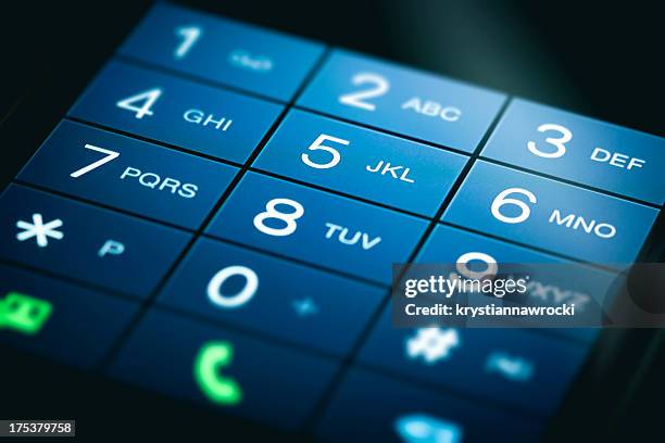 a smartphone touchscreen keypad - telephone keypad numbers stock pictures, royalty-free photos & images