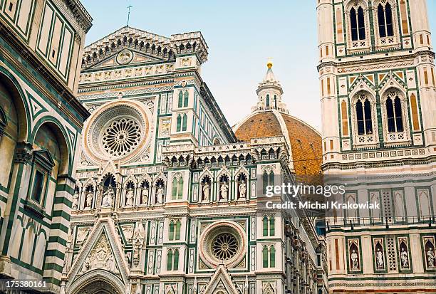 florence cathedral (tuscany, italy) - rose window stock pictures, royalty-free photos & images