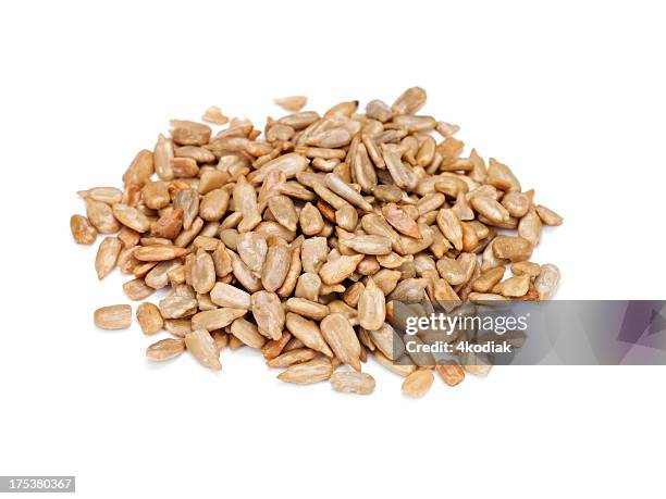 raw sunflower kernels - sunflower seed stock pictures, royalty-free photos & images