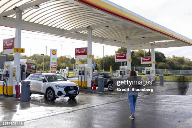 Petrol station operated by Shell Plc in Surrey, UK, on Monday, Oct. 30, 2023. Shell are due to report their third-quarter results on Nov. 2....
