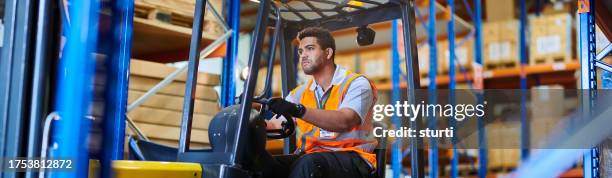 forklift driver - ware house worker forklift stock pictures, royalty-free photos & images