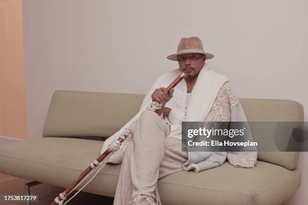 Terrance Howard poses at Joey Tierney's Book Launch Party "23 Letters With Love" at Private Residence on October 23, 2023 in Venice, California.