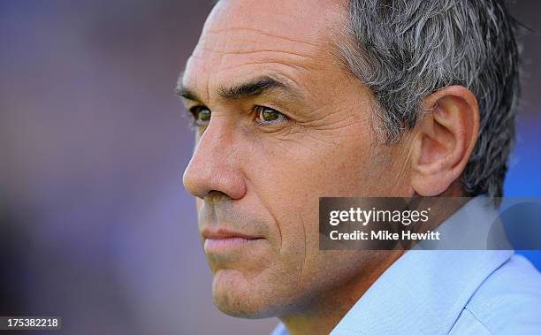 Portsmouth manager Guy Whittingham looks on during the Sky Bet League Two match between Portsmouth and Oxford United at Fratton Park on August 03,...