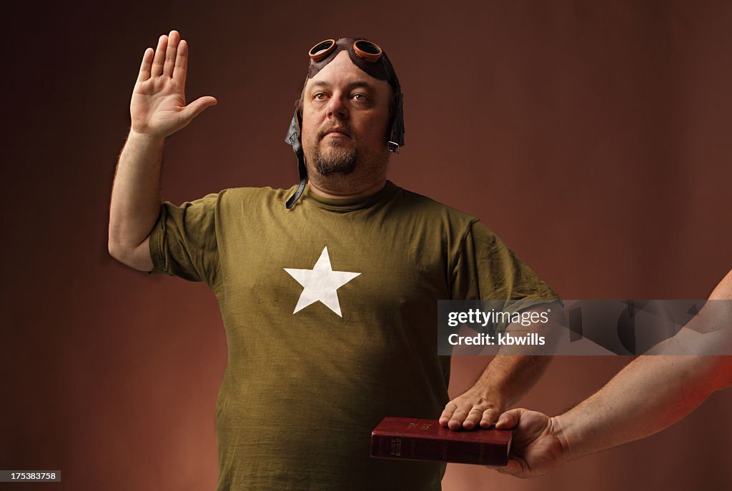 Us airman swears allegiance on bible