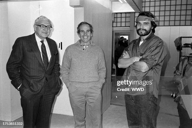 Executives Marvin Traub and Douglas Tompkins and photographer Oliviero Toscani