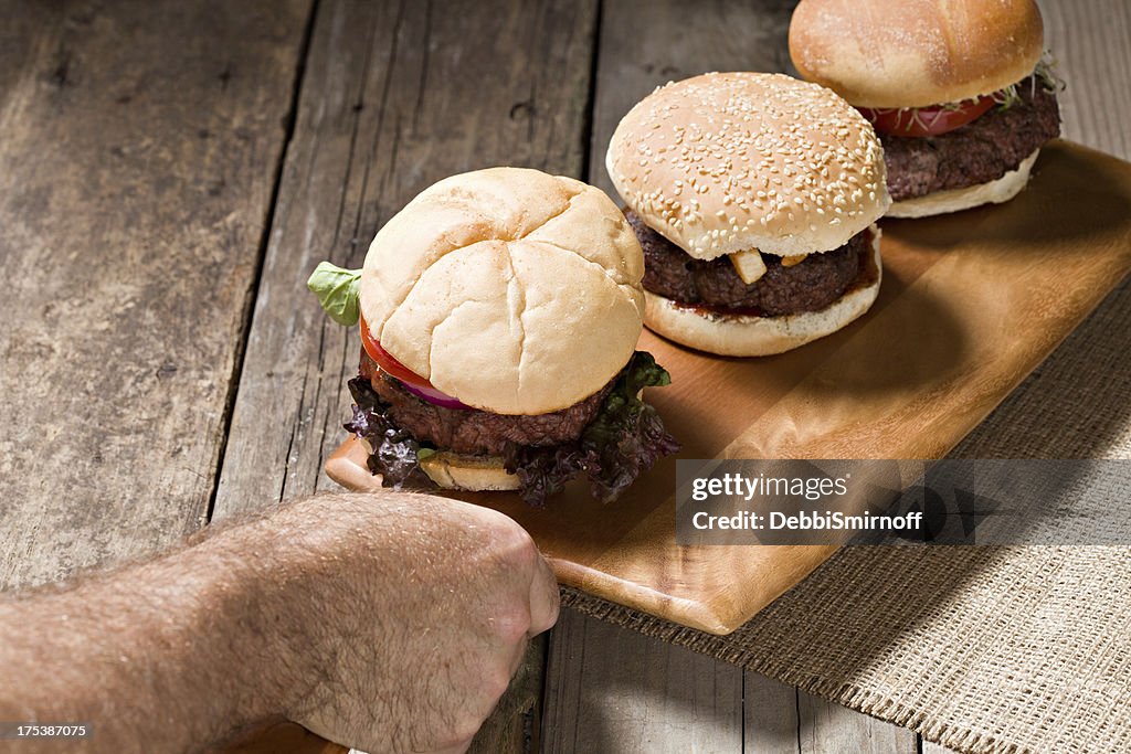 Three Hamburgers Coming Up