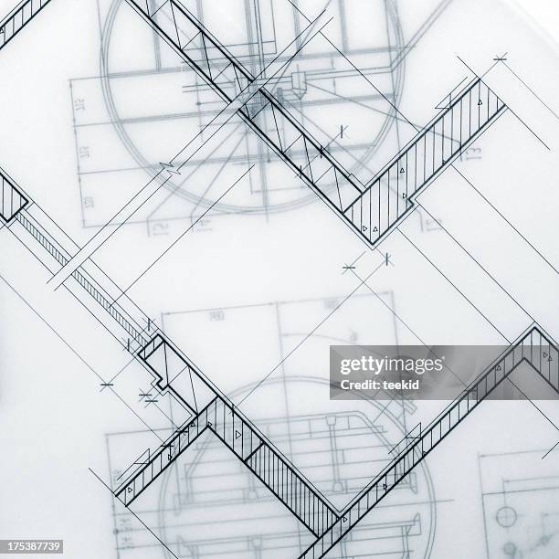 industrial cianografia marco - architects design drawings foto e immagini stock