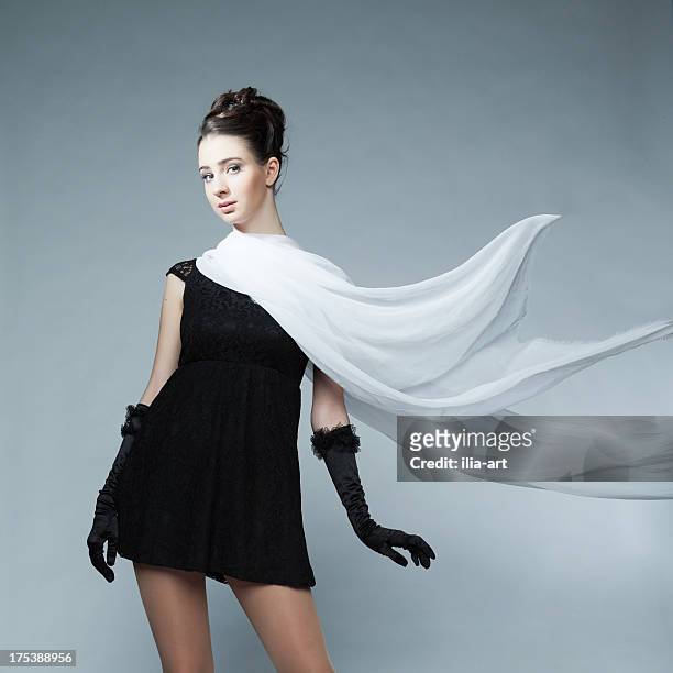 coquette - woman in a shawl stock-fotos und bilder