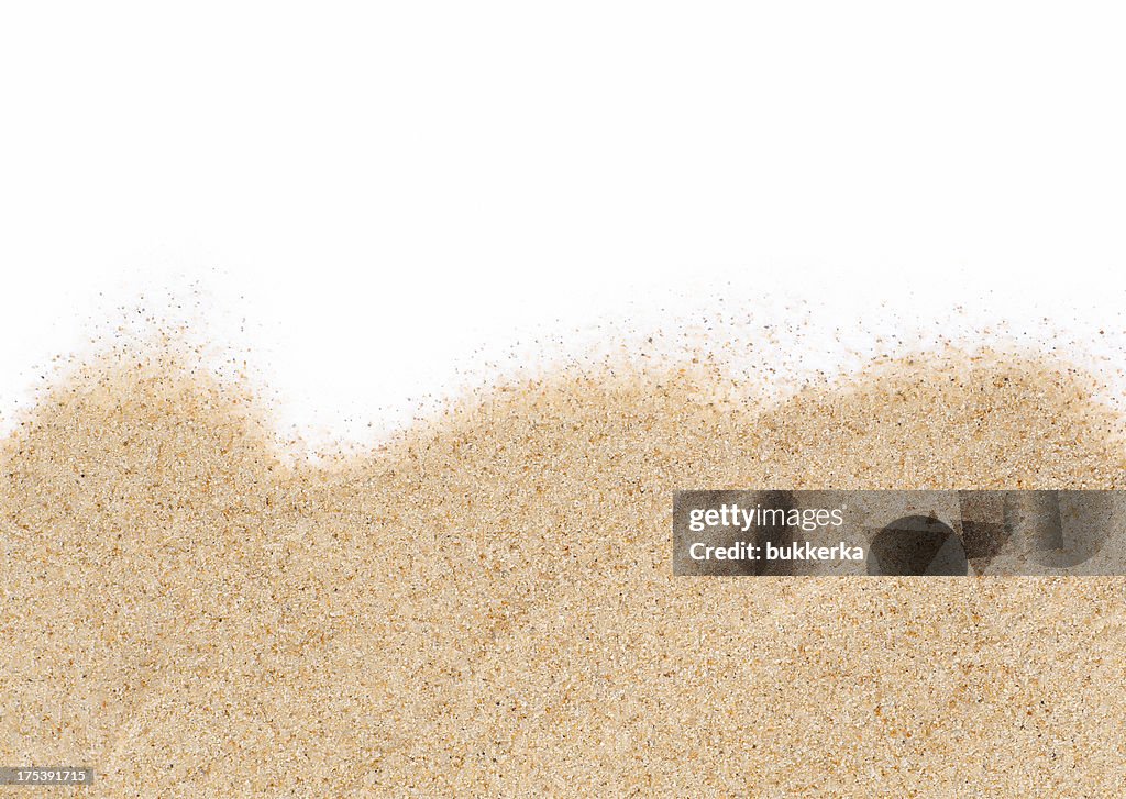 Sand on white background