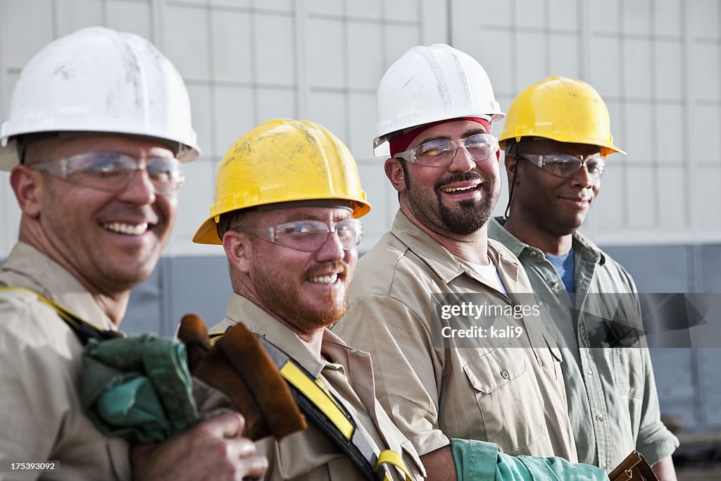 Construction workers in safety gear