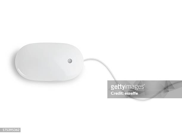simple white optical mouse with no buttons - mouse computer stock pictures, royalty-free photos & images