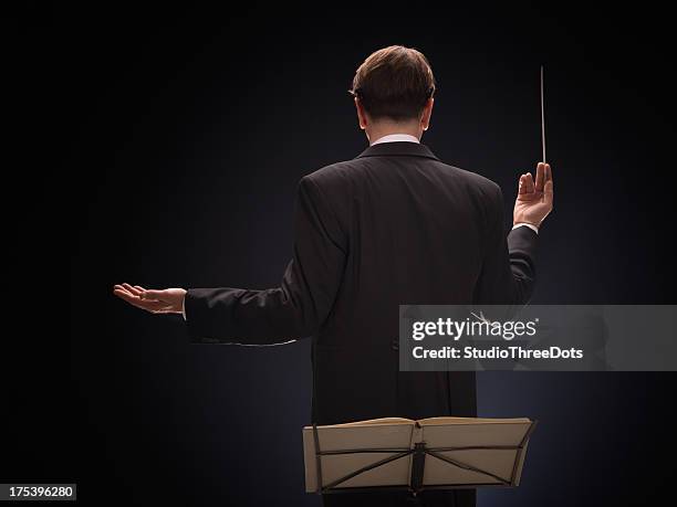 conductor - conductor leading orchestra stock-fotos und bilder