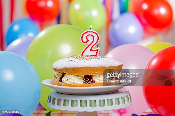 number 2 birthday cake - number 2 balloon stock pictures, royalty-free photos & images