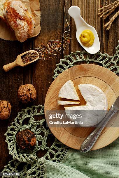 table french style with camembert cheese - camambert bildbanksfoton och bilder