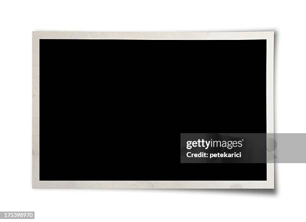 old blank photos (clipping path) - polaroid frame empty stock pictures, royalty-free photos & images