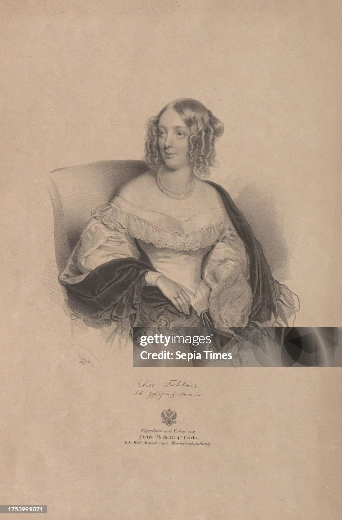 Elise Fichtner, k. k. court actress, Pietro Mechetti sq. Carlo, kais. Königl. Hof- Kunst- und Musikalienhandlung in Wien, publishing house, Josef Kriehuber (1800-1876), artist, Johann Höfelich (1796-1849), printer, 1840, paper, lithograph, height 50, 7 c