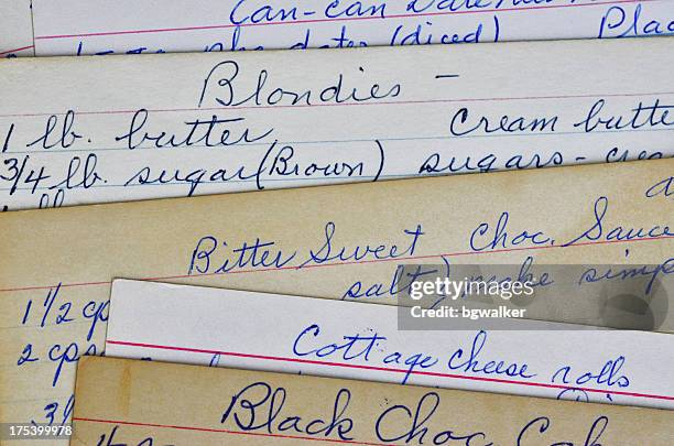 Old Recipe Note Handwritten Recipe Card Photos and Premium High Res Pictures - Getty Images