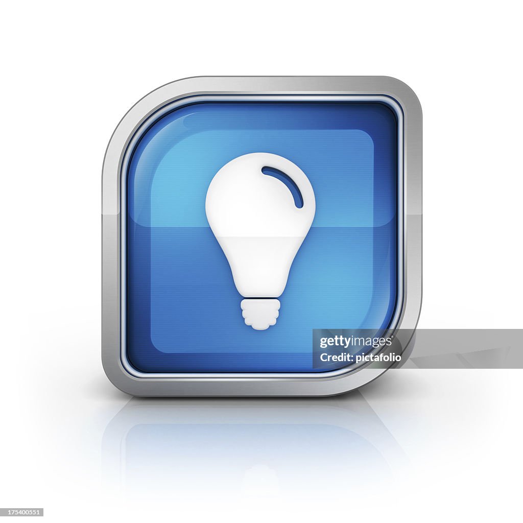 Bulb lamp glossy icon