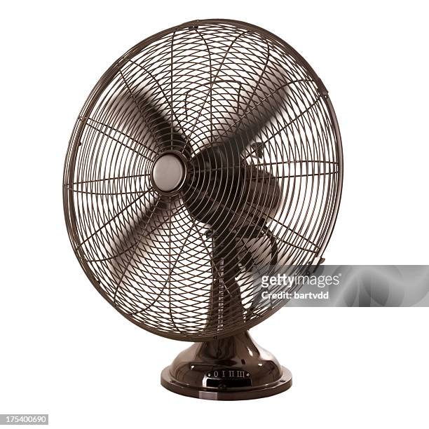 old-fashioned fan, isolated on white background - electric fan stock pictures, royalty-free photos & images