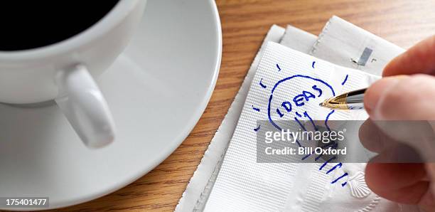 napkin drawing: ideas - napkin stock pictures, royalty-free photos & images