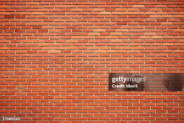 brick wall - brick red stock pictures, royalty-free photos & images