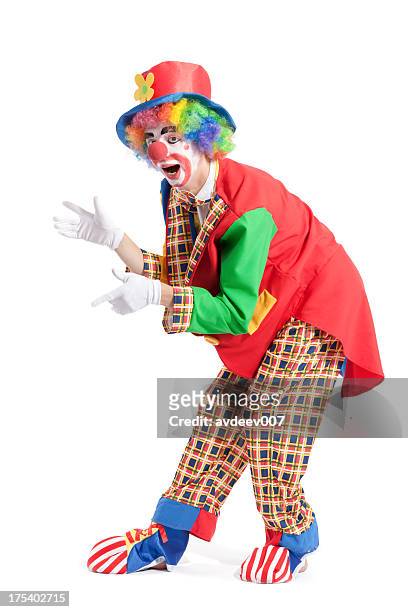 clown on white background - joker stock pictures, royalty-free photos & images