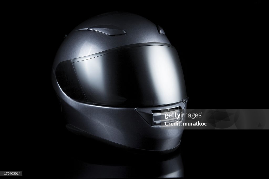 Motorcycle helmet on black