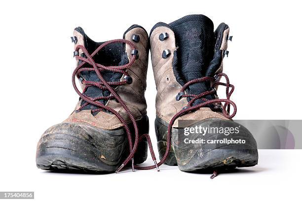 dirty work boots - old boot stock pictures, royalty-free photos & images