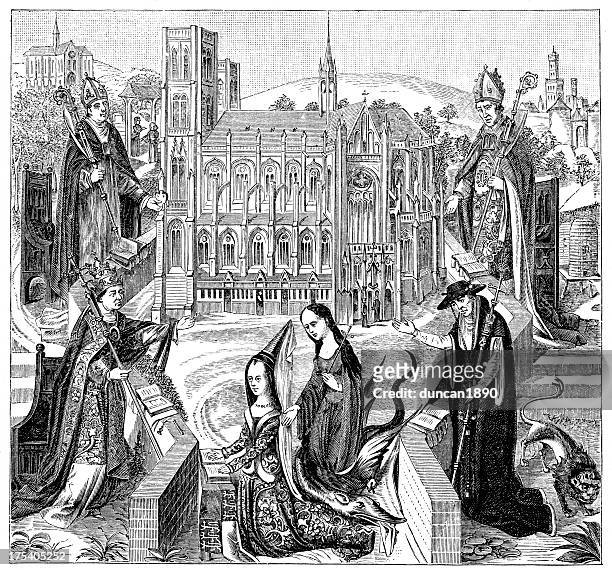 margaret of york - archbishop stock illustrations