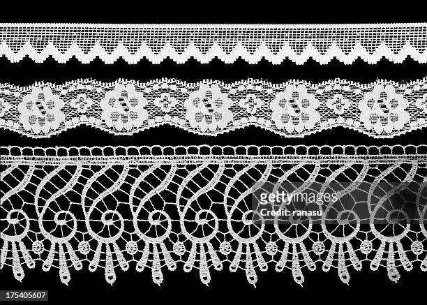 laces - lace textile stockfoto's en -beelden